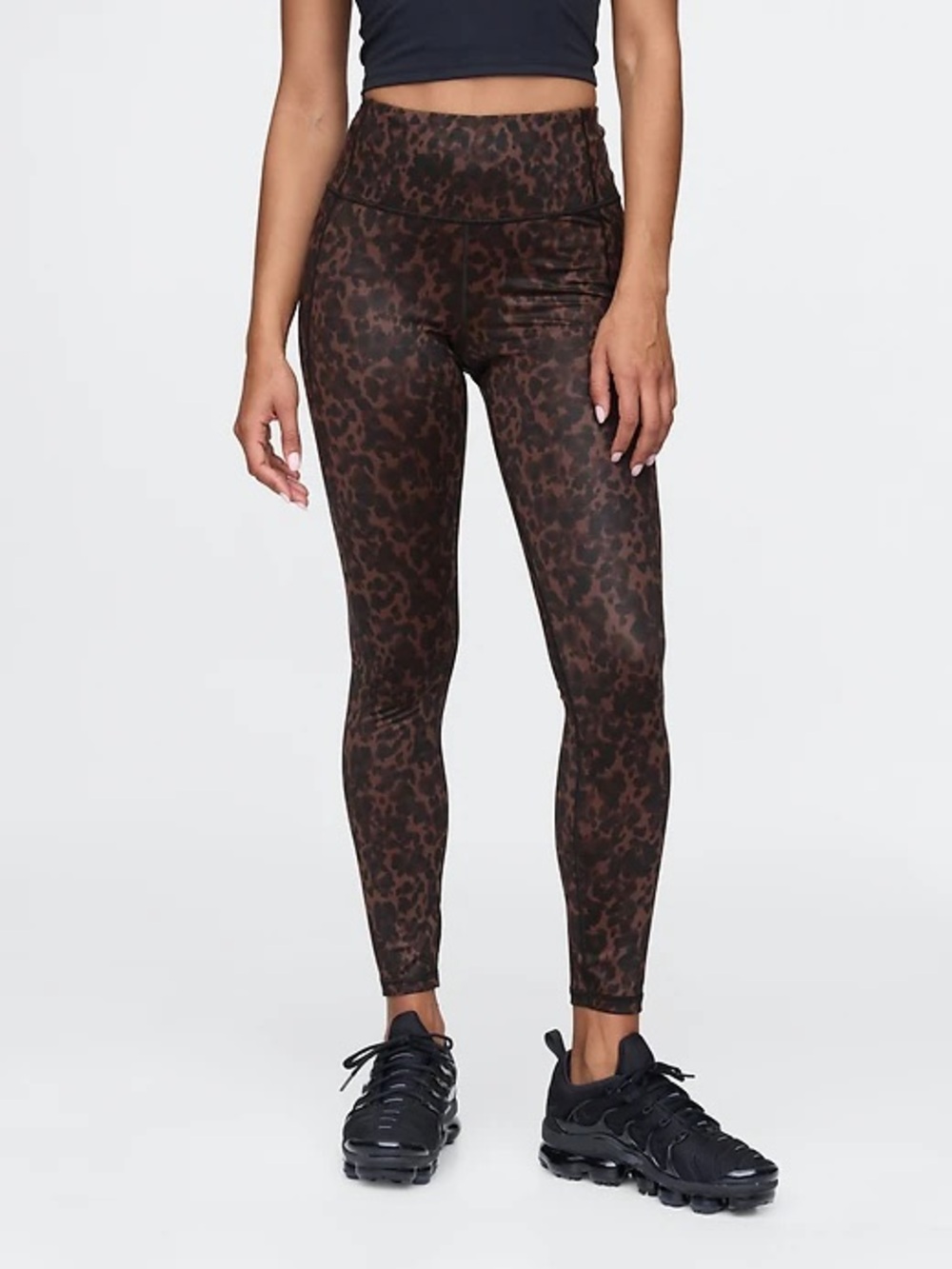 Gap Fit High-Waist Leopard Print Active Leggings - Brown